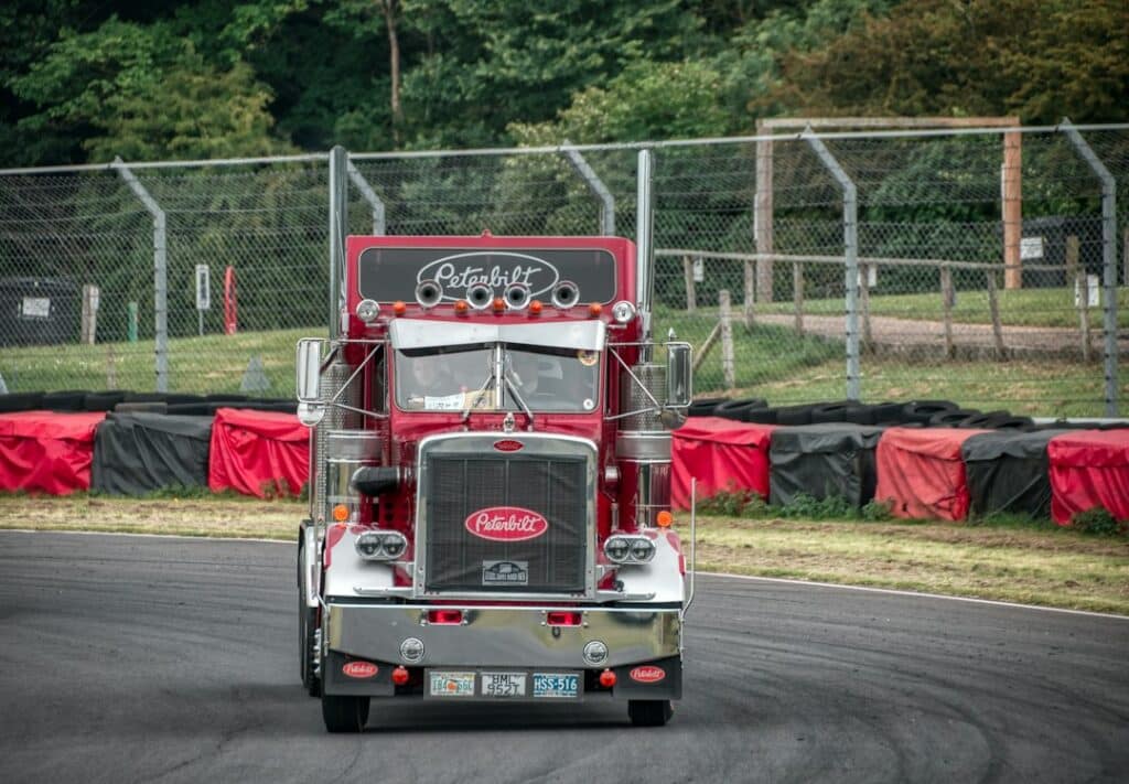 American semi truck illustrating a freight held hostage cargo dispute