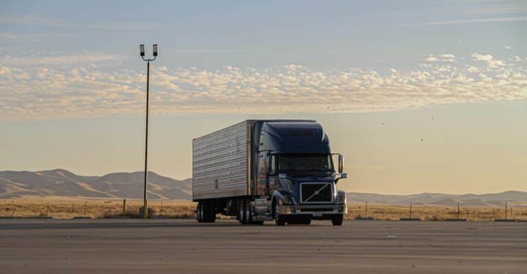 Semi truck used in freight tracking operations